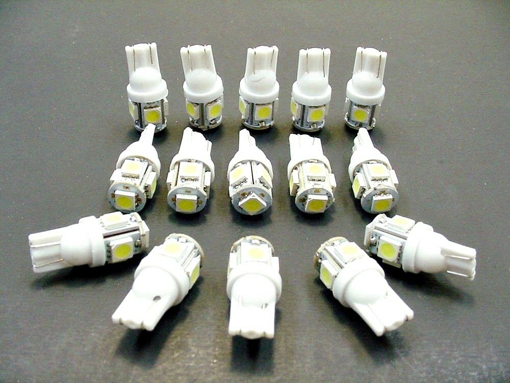 15 Bright White 5 Leds Side Marker License Plate Clock Dash Lights Bulbs Chevy