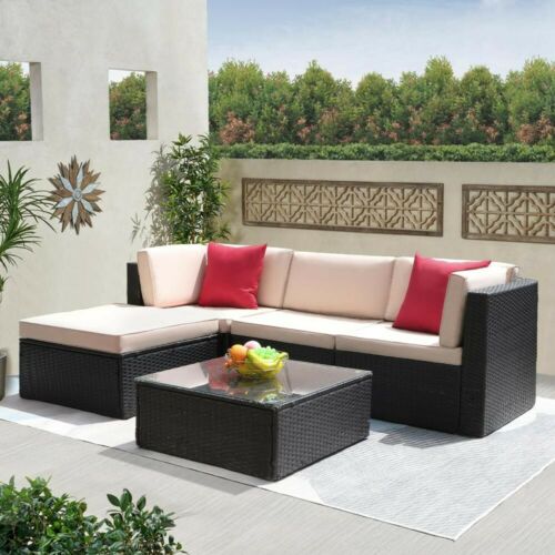 Outdoor Garden Sofa 6 Pieces Lounge Daybed Chair Patio Home Furniture Ship Free