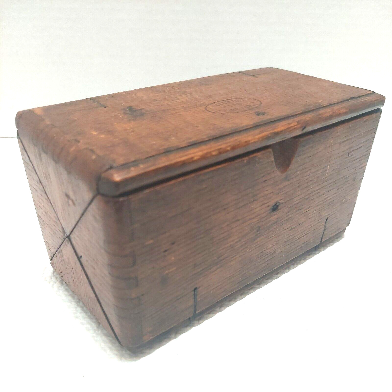 Antique Singer Sewing Machine Oak Wood Folding Puzzle Box 1889 - Attachment Case