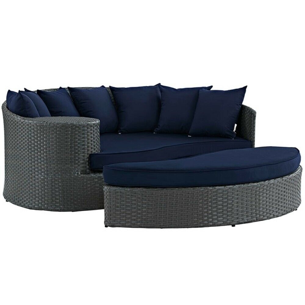 Sojourn Outdoor Patio Sunbrella Daybed, Canvas Navy Size : 76"lx71"wx28.5"h